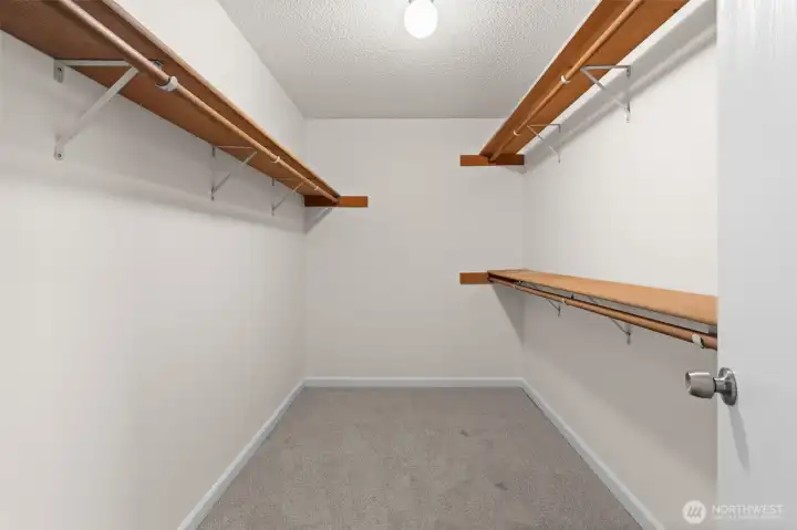 Large walk-in closet in primary