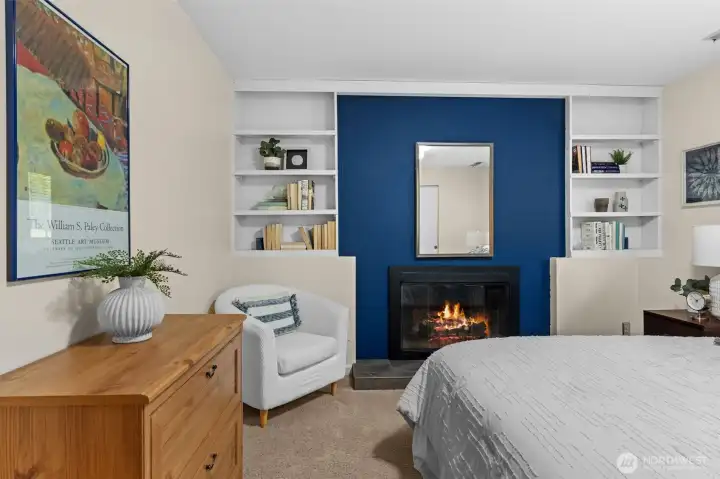 3 bedroom, downstairs with electric fireplace