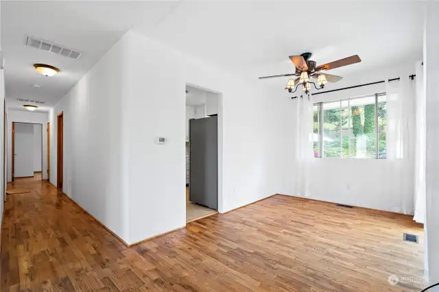 Here is another angle of the dining room and the hallway leading to the rest of the house