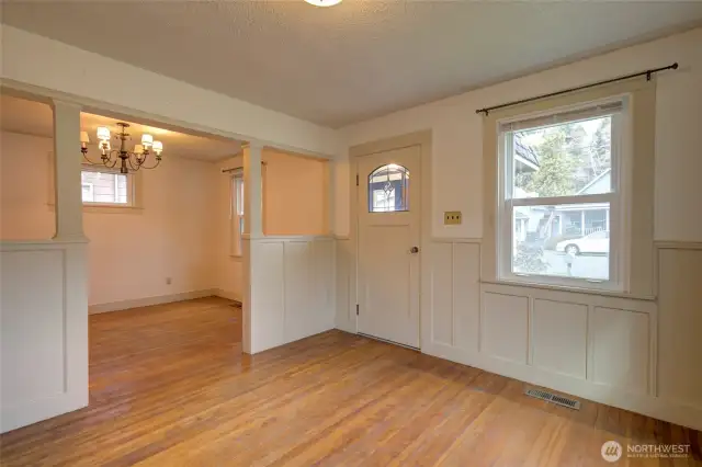 Entry, living & dining