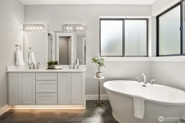 A luxurious primary ensuite fit for pampering.