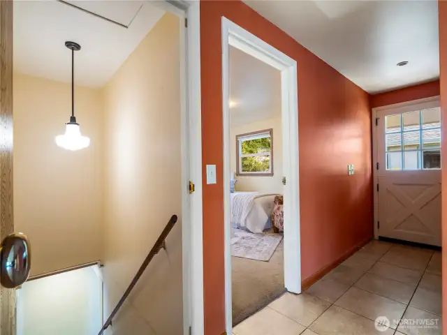 Front entry area and access to the lower level.