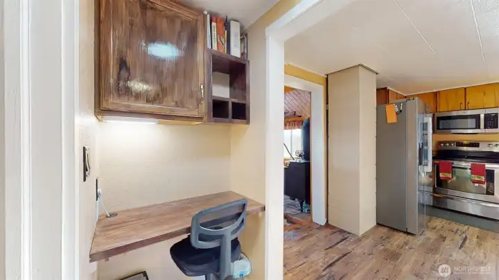 Detached garage with workspace