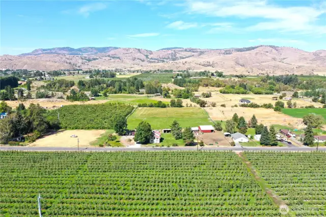 Aerial over looking Pouge and Tiffany Mountains