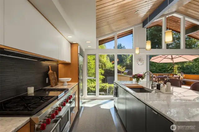 Generously-sized Wolf range and Sub-Z fridge allow you to unleash your inner chef.