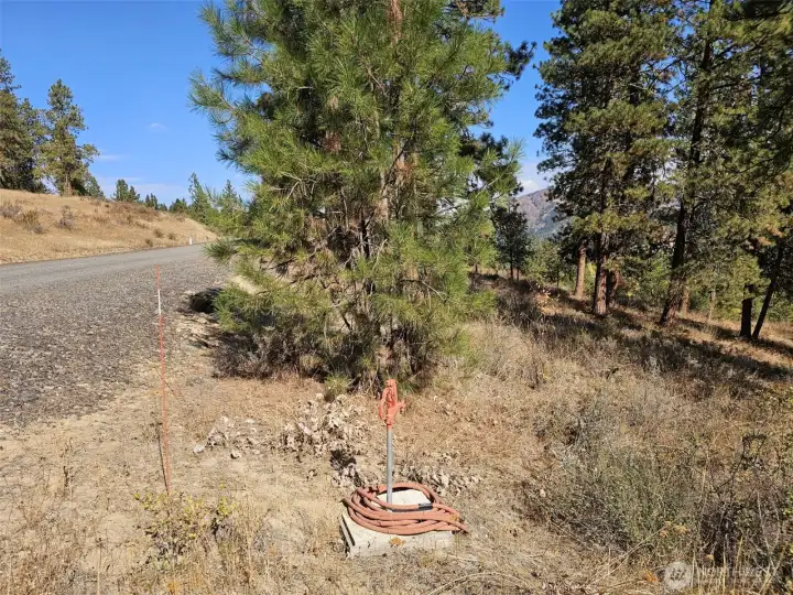 Frost free water spigot and hose already on property.