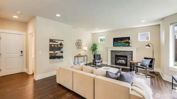 Enjoy walls of windows bathing this space in natural light!