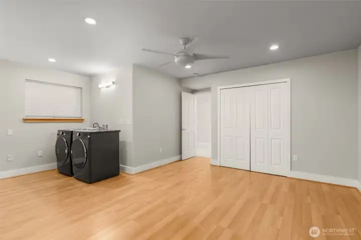 Bedroom on main level with washer/dryer