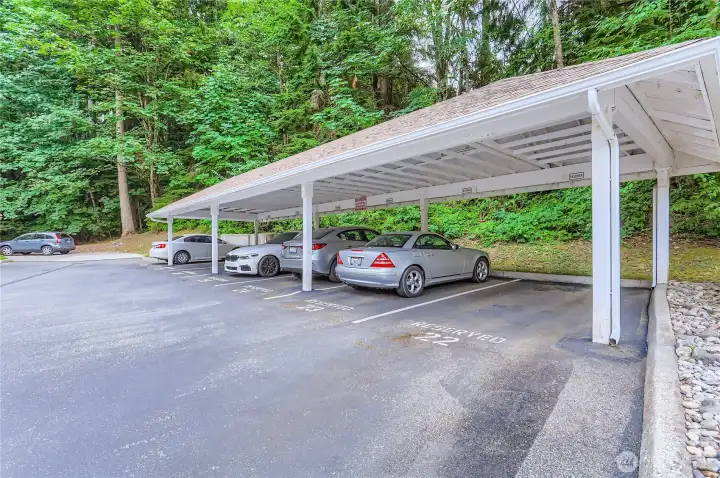 Covered parking spot #22