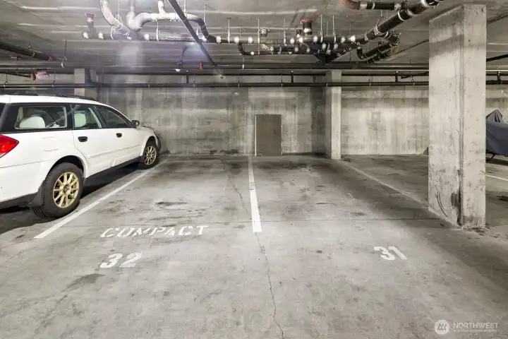 Two side-by-side secure garage spapces!