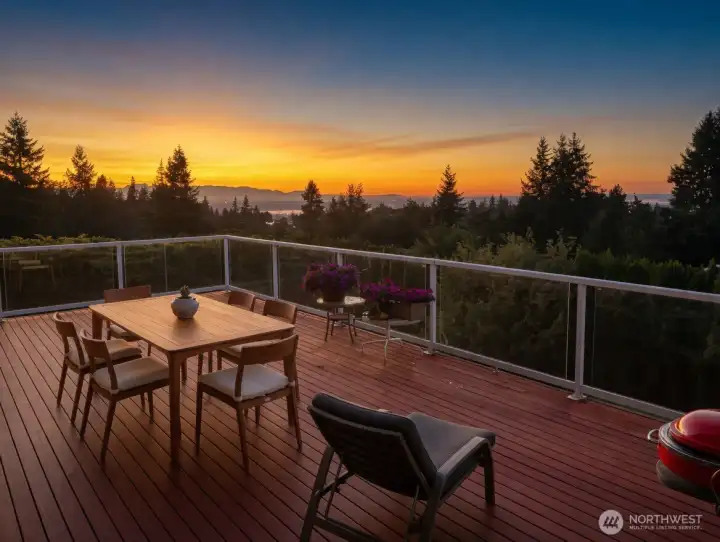 Sunset views from deck (photo has been digitally enhanced)