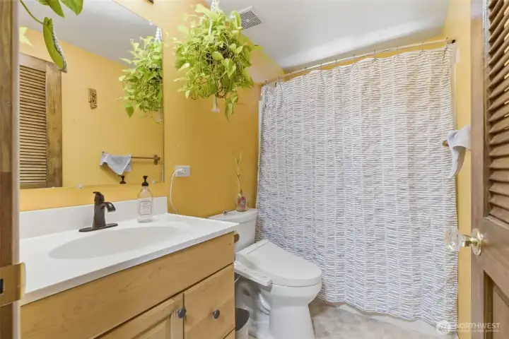Full bathroom on the lower level adds convenience and flexibility for guests and entertaining.