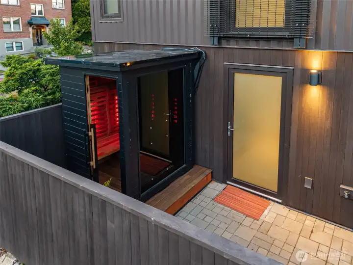 Newly installed Sun Home Luminar® full-spectrum infrared sauna, two-person, with red light therapy built in. Newly installed Sun Home Luminar® full-spectrum infrared sauna, two-person, with red light therapy built in.