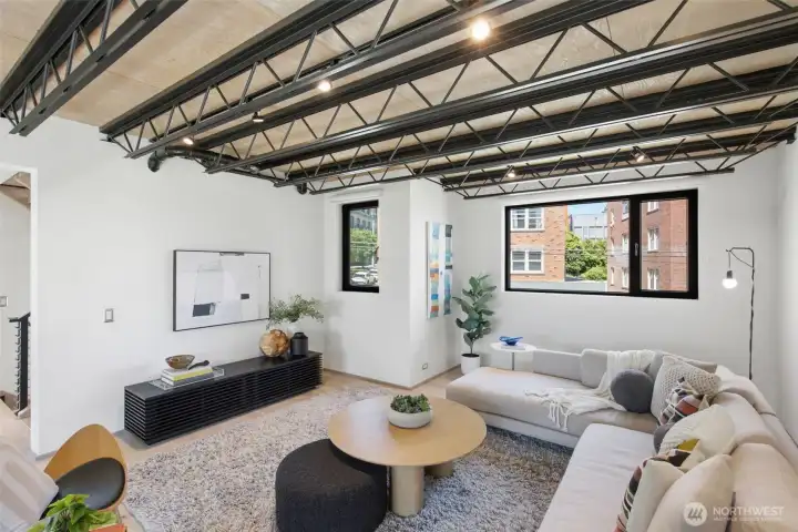 Juno® track and recessed lighting throughout — clean, architectural, built to highlight the space, not compete with it. Juno® track and recessed lighting throughout — clean, architectural, built to highlight the space, not compete with it.