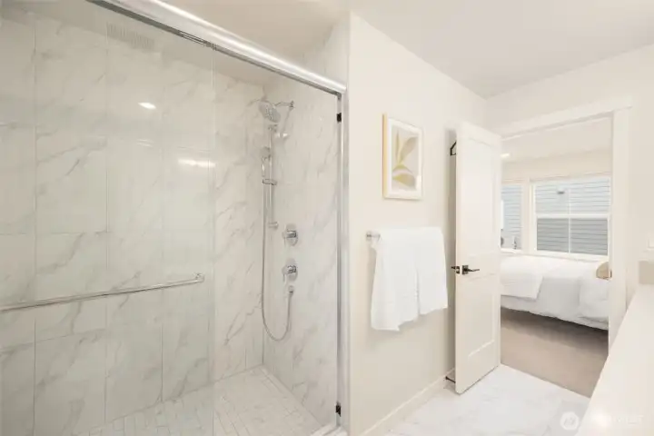 Large ceramic walk-in shower. Large ceramic walk-in shower.