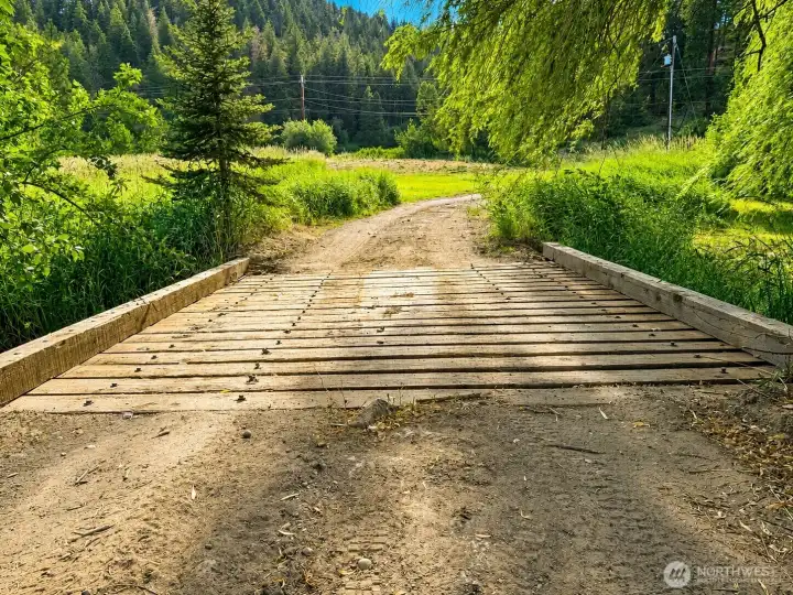 Bridge on property to cross creek
