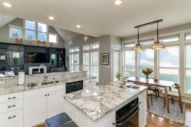 Kitchen Island with prep sink and oven.