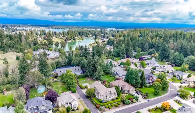 Walk just minutes to Lake Tapps.  Small community with dead end street.