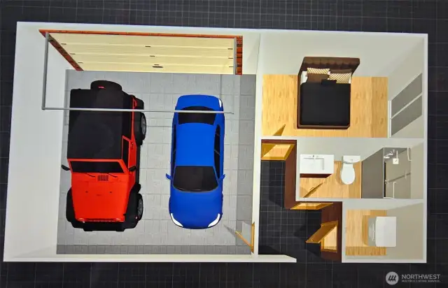 Digital design of possible fourth bedroom addition.