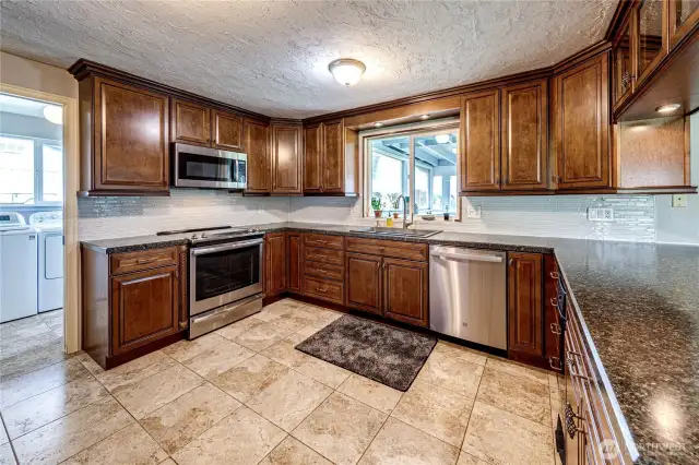 Beautiful tile backsplash.