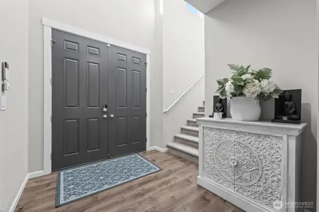 Looking back at the entry - a double door welcomes you in