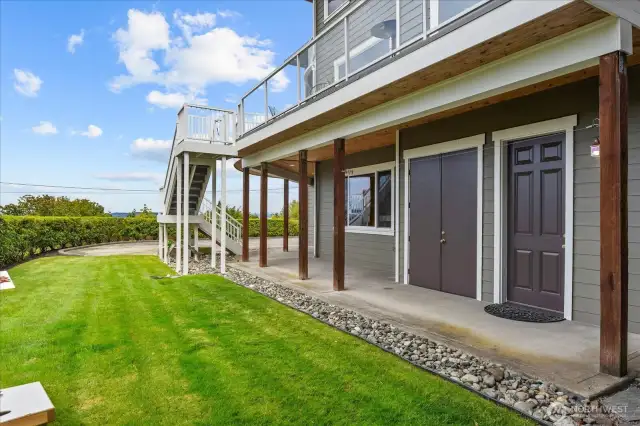 Yard and patio for games and fun