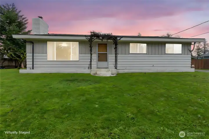 Front of home with 1,320 SqFt of living space.