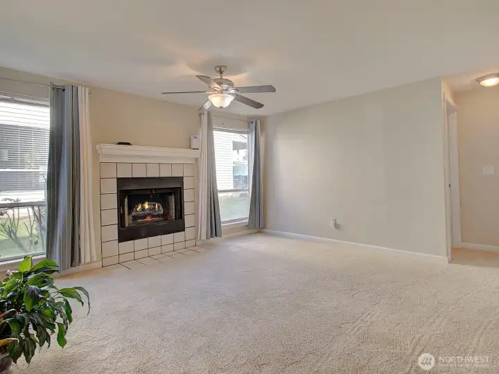 Living Room/Wood Fireplace