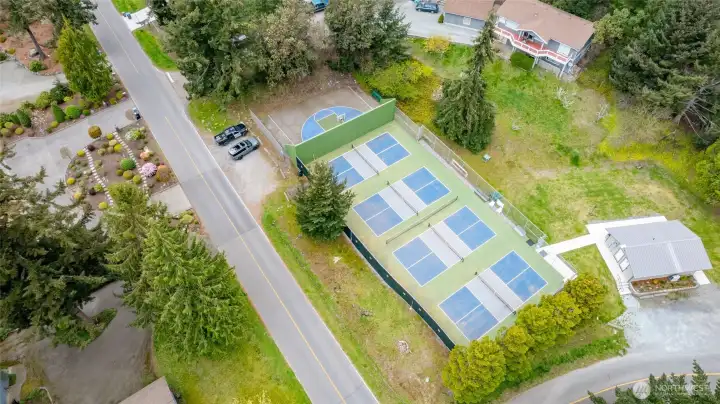 Take advantage of pickleball courts and a basketball court nearby.