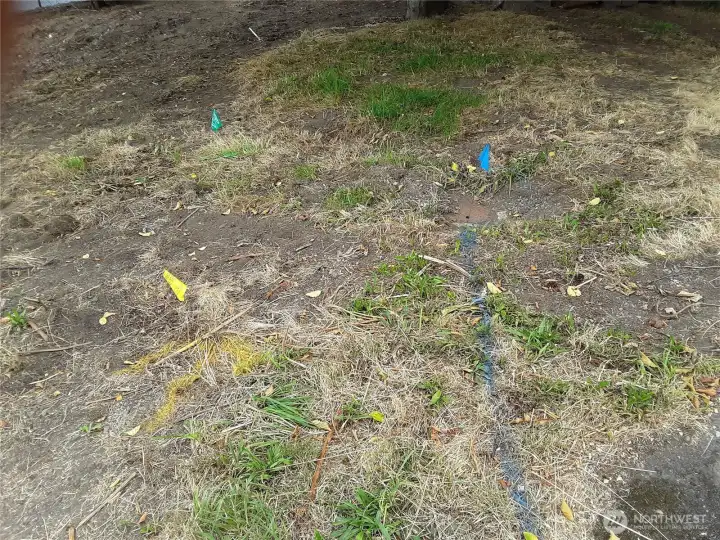 All locates done; gas, sewer, and water are flagged All locates done; gas, sewer, and water are flagged