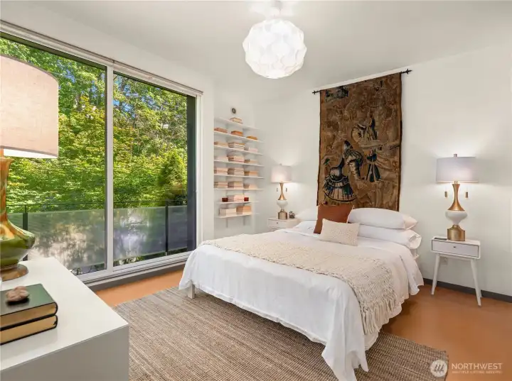 The second bedroom easily accommodates a King sized bed (this is a Queen).