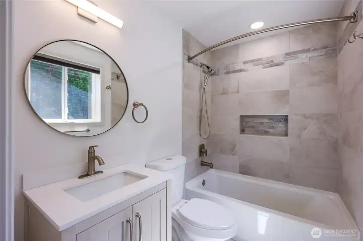 Bedroom 2 Bathroom with tiled tub surround Bedroom 2 Bathroom with tiled tub surround