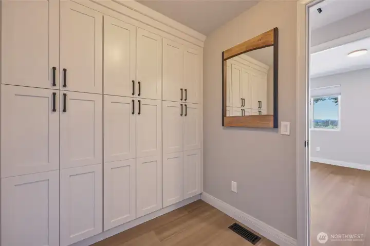 Tons of Storage in Mud room at garage entry Tons of Storage in Mud room at garage entry