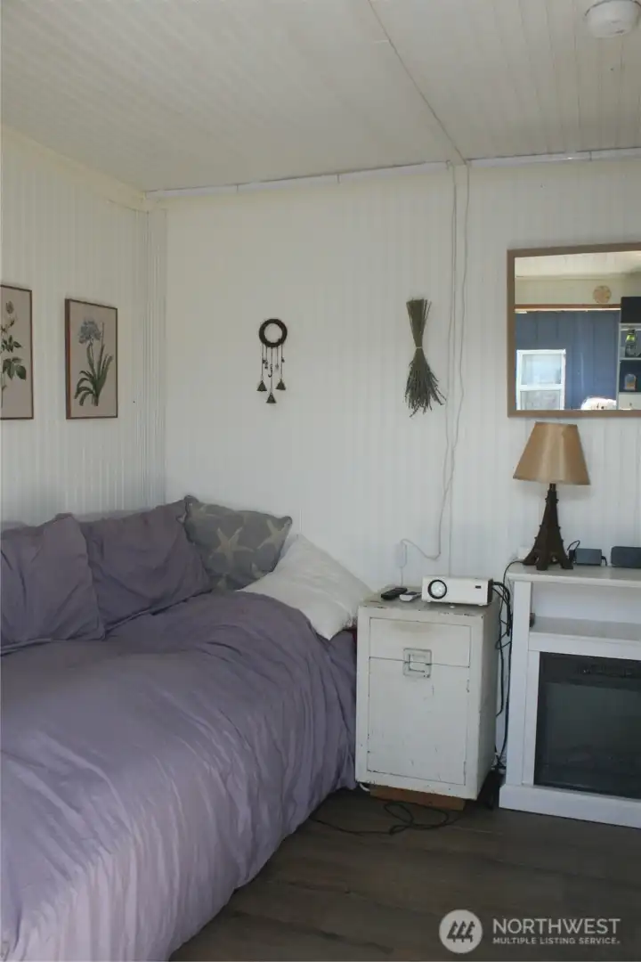 Shed that has been converted into hang out space.