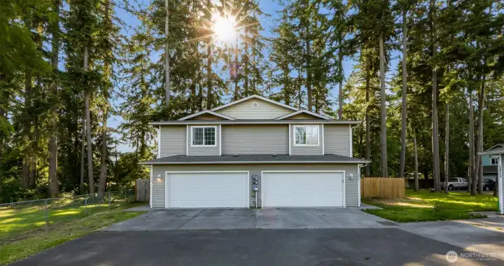 An amazing duplex nestled in the trees!