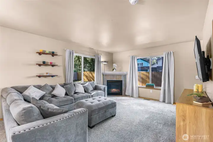 Cozy fireplace insert!