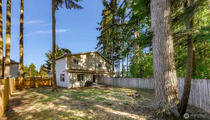 Plenty of yard and beautiful mature trees!
