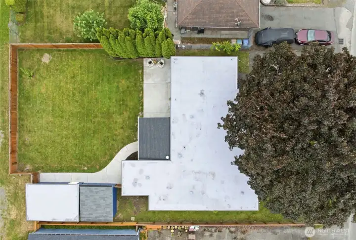 Bird's eye view of the property.