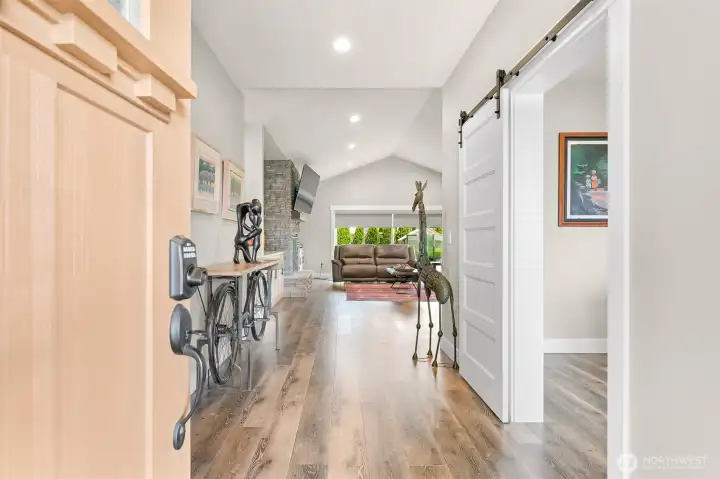 Walking in front door