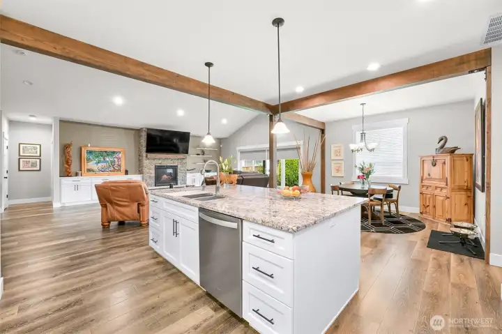 View from Kitchen open to living area