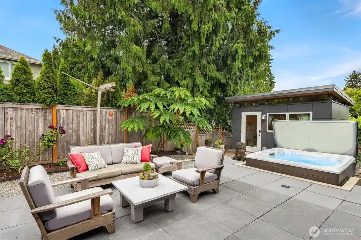 A new hot tub completes your outdoor oasis!