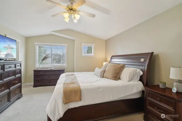 Upstairs - this is an oversized primary bedroom with walk-in closet plus second closet, remodeled bathroom en suite.