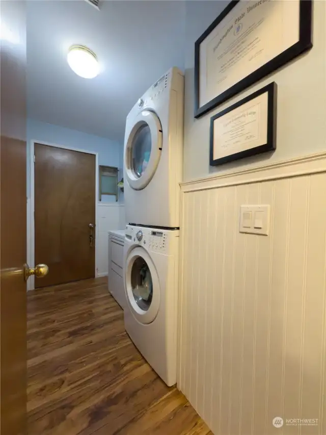 Laundry area on the way to the 2 car garage.