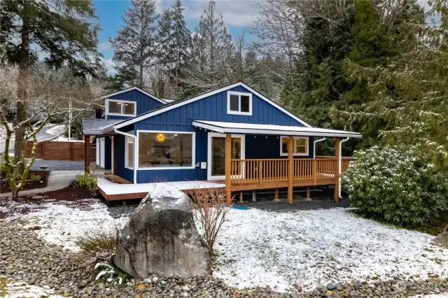 Beautiful covered deck to enjoy the outdoors year round