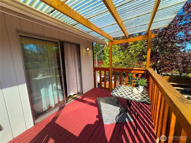 4 of top 5 photos: Backyard top floor deck right off of dining room area.