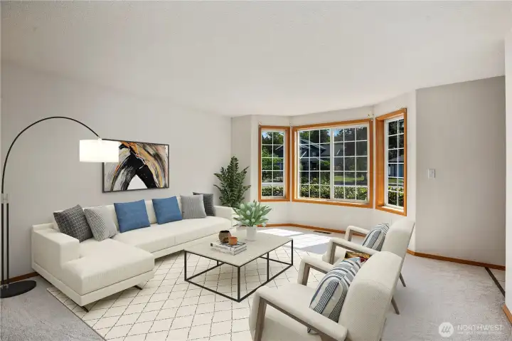 Living Room with lots of natural light *virtually staged*