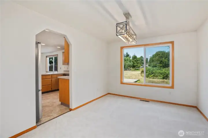 Dining Room opens up to Kitchen
