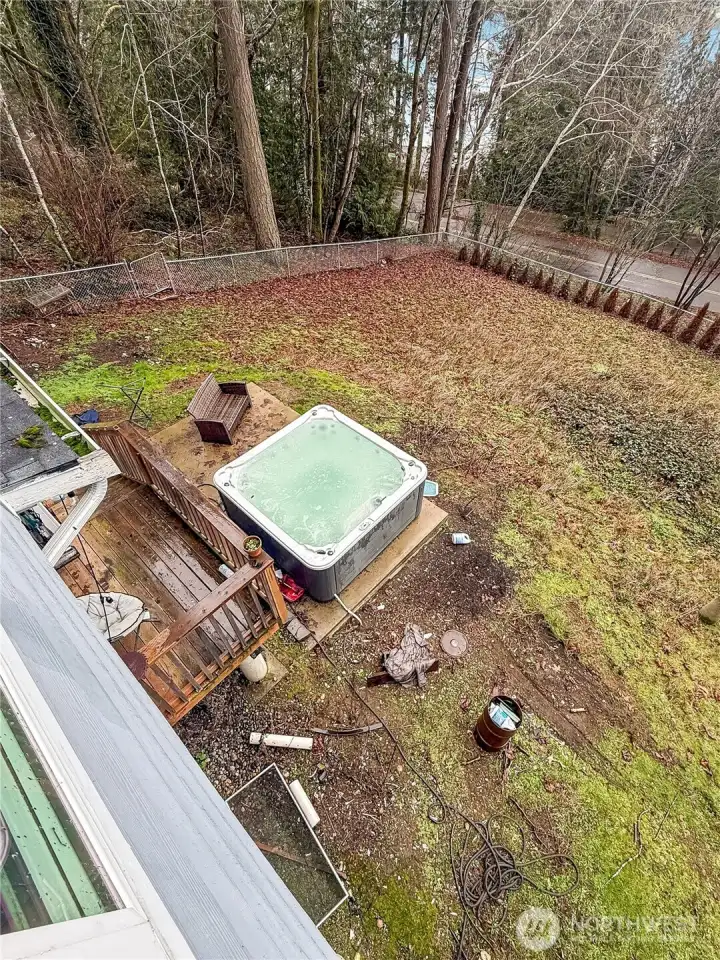 Hot Tub in Yard works and Conveys