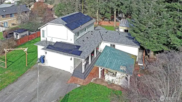 Aerial view facing Northwest.