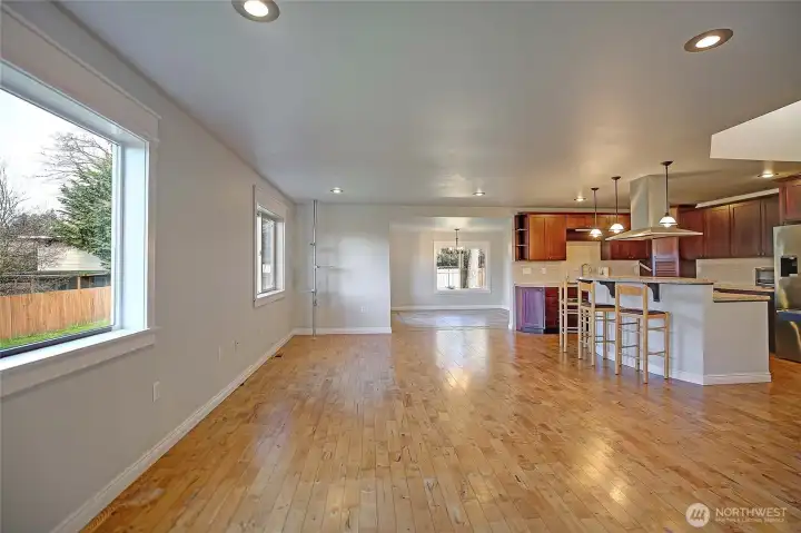 Naturally bright and open living space just off the kitchen.
